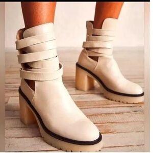 Free People Jesse Cutout Boot Frost Women’s Size  EU 39.5 US 9 Platform New